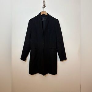 Reformation Black Single Button Coat Size XS Long Minimalist Classic